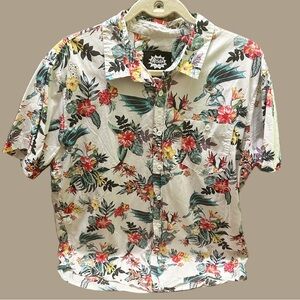Marvel Batman DC Comics Tropical Floral Men's Shirt size XL youth size